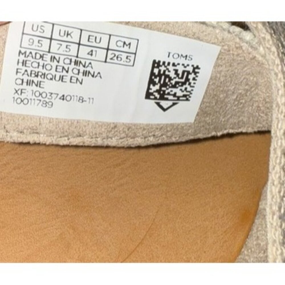 New Toms Lexie Strappy Sandals Oxford Tan Heritage Canvas Diamond Size 9.5 - Picture 7 of 7
